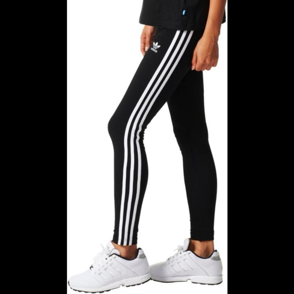 adidas 3 stripe cotton leggings